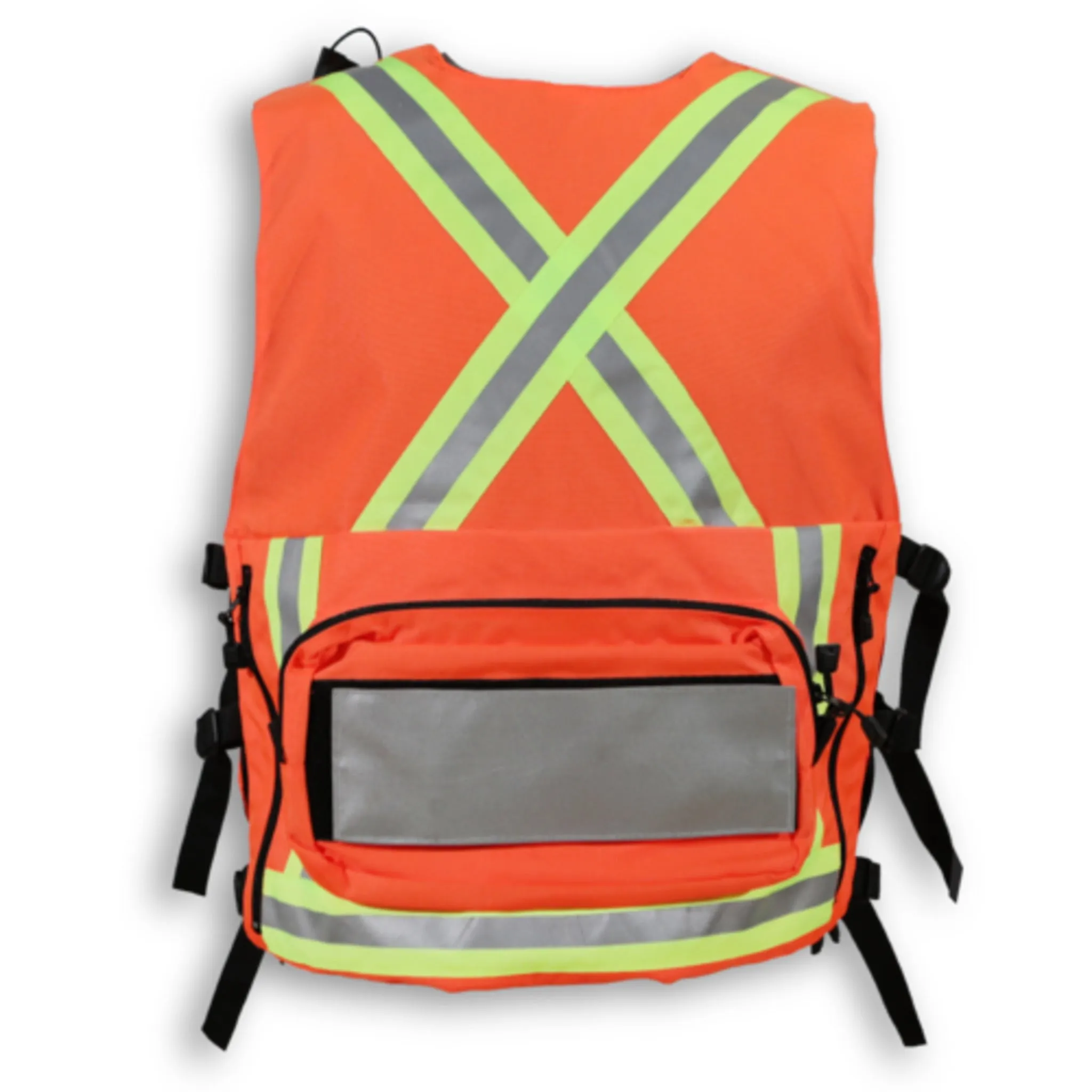 Big K 1000D Nylon Hi-Vis First Aid Safety Vest | Durable 5-Pocket Design | Adjustable Straps | Reflective Tape | YKK Zipper