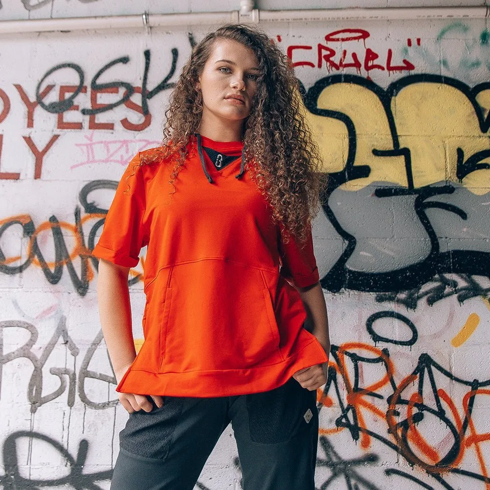Black Versa S/S Hooded Warm-Up Top