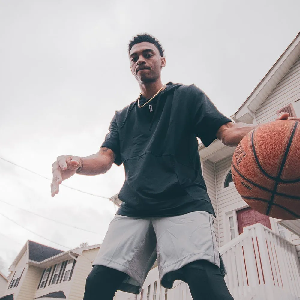 Black Versa S/S Hooded Warm-Up Top