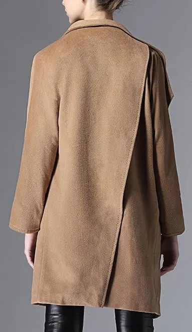 Camel Oversized Collar Wool & Cashmere Coat