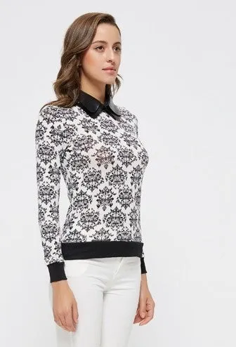 Knitted Floral Pullover