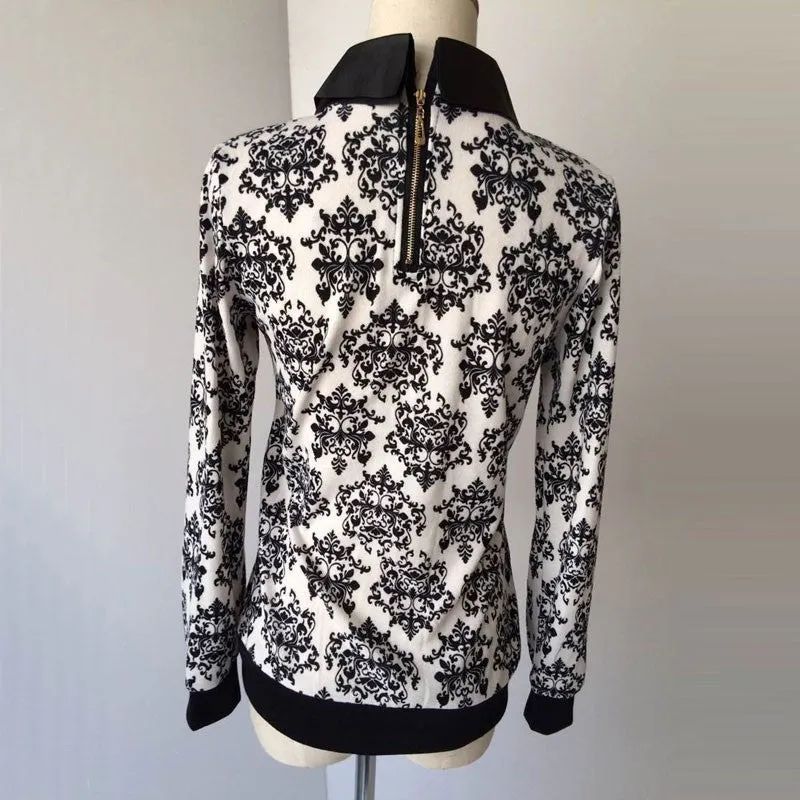 Knitted Floral Pullover