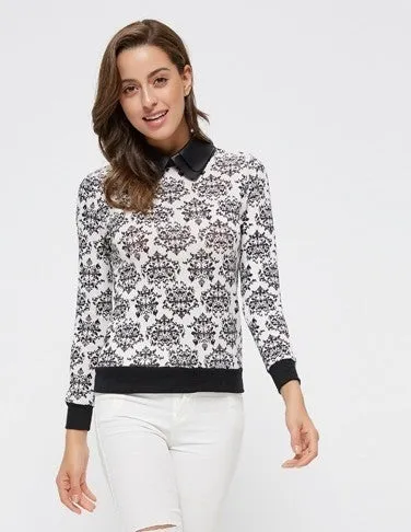 Knitted Floral Pullover
