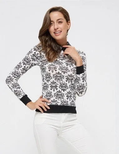 Knitted Floral Pullover