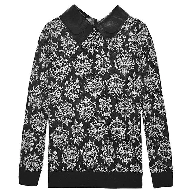Knitted Floral Pullover