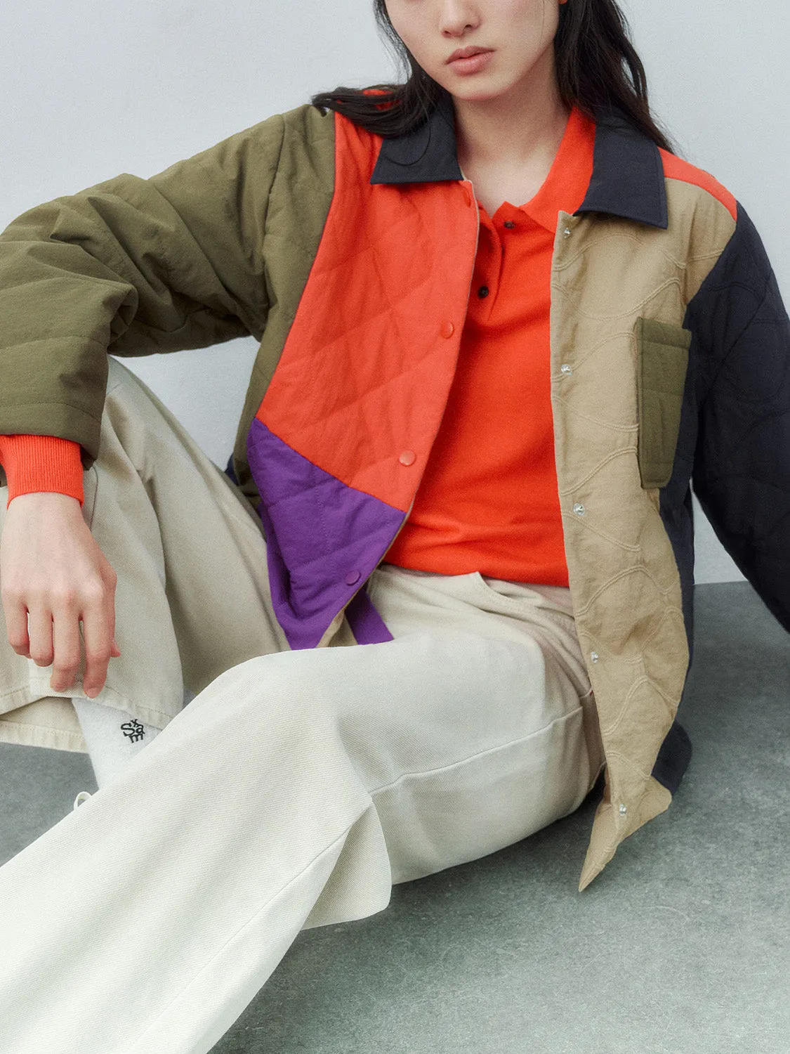 Patchwork Press Button Padded Coats