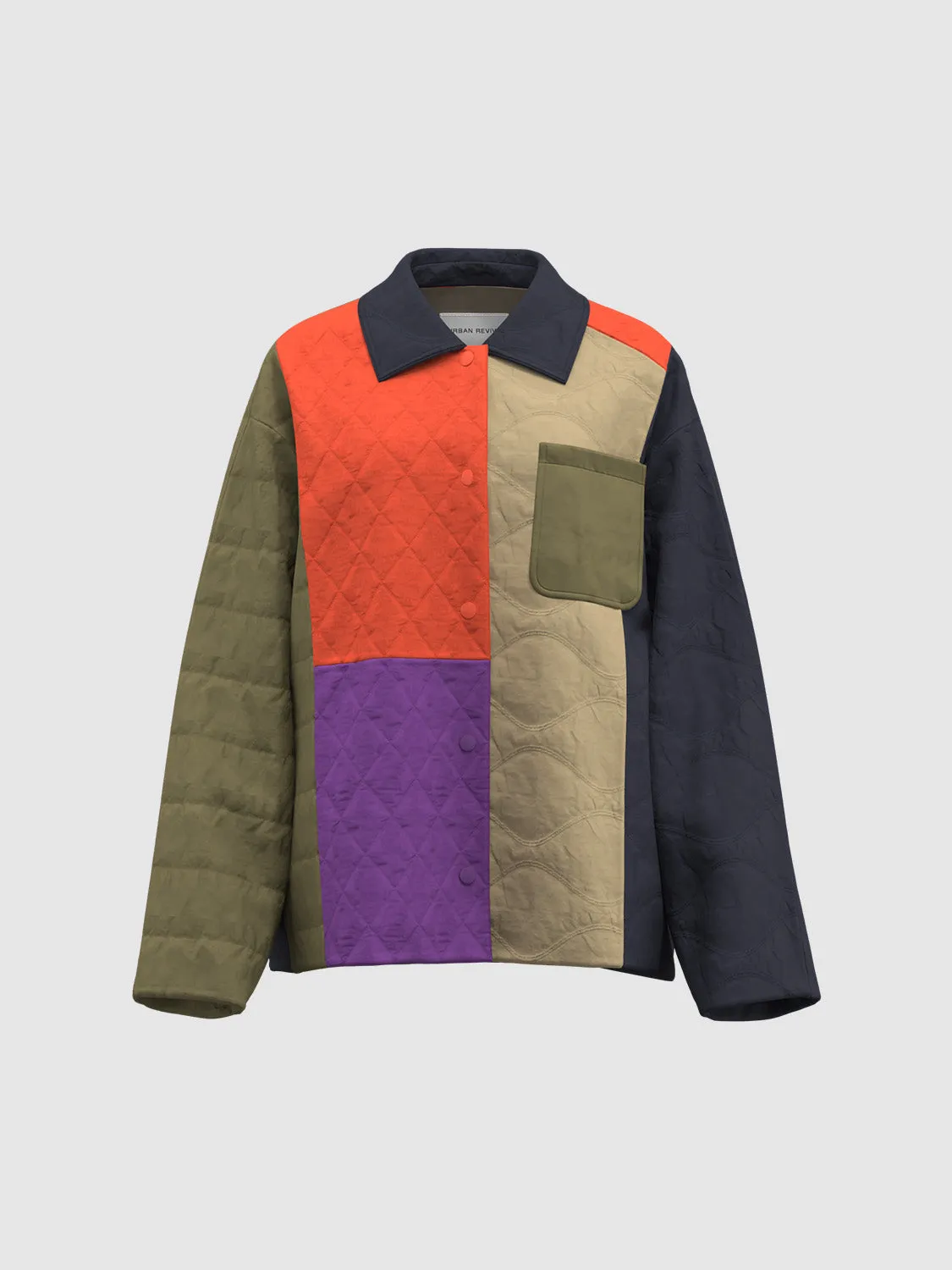 Patchwork Press Button Padded Coats