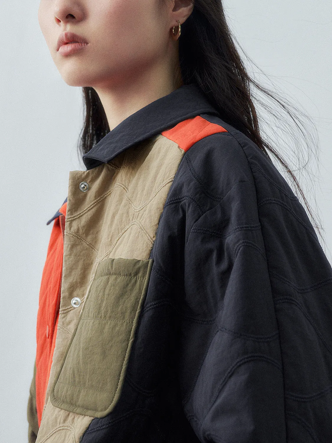 Patchwork Press Button Padded Coats
