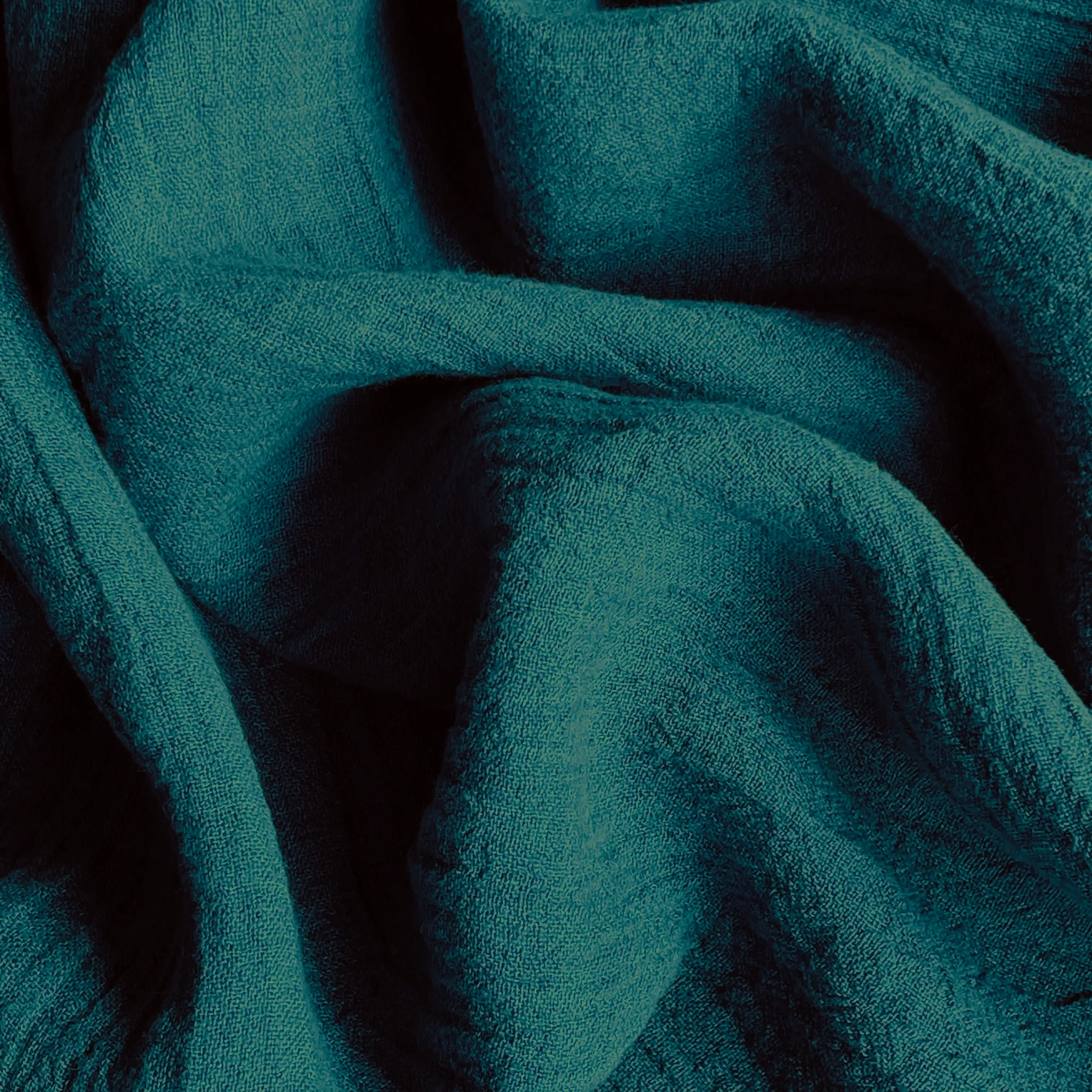 Teal Crinkle Linen