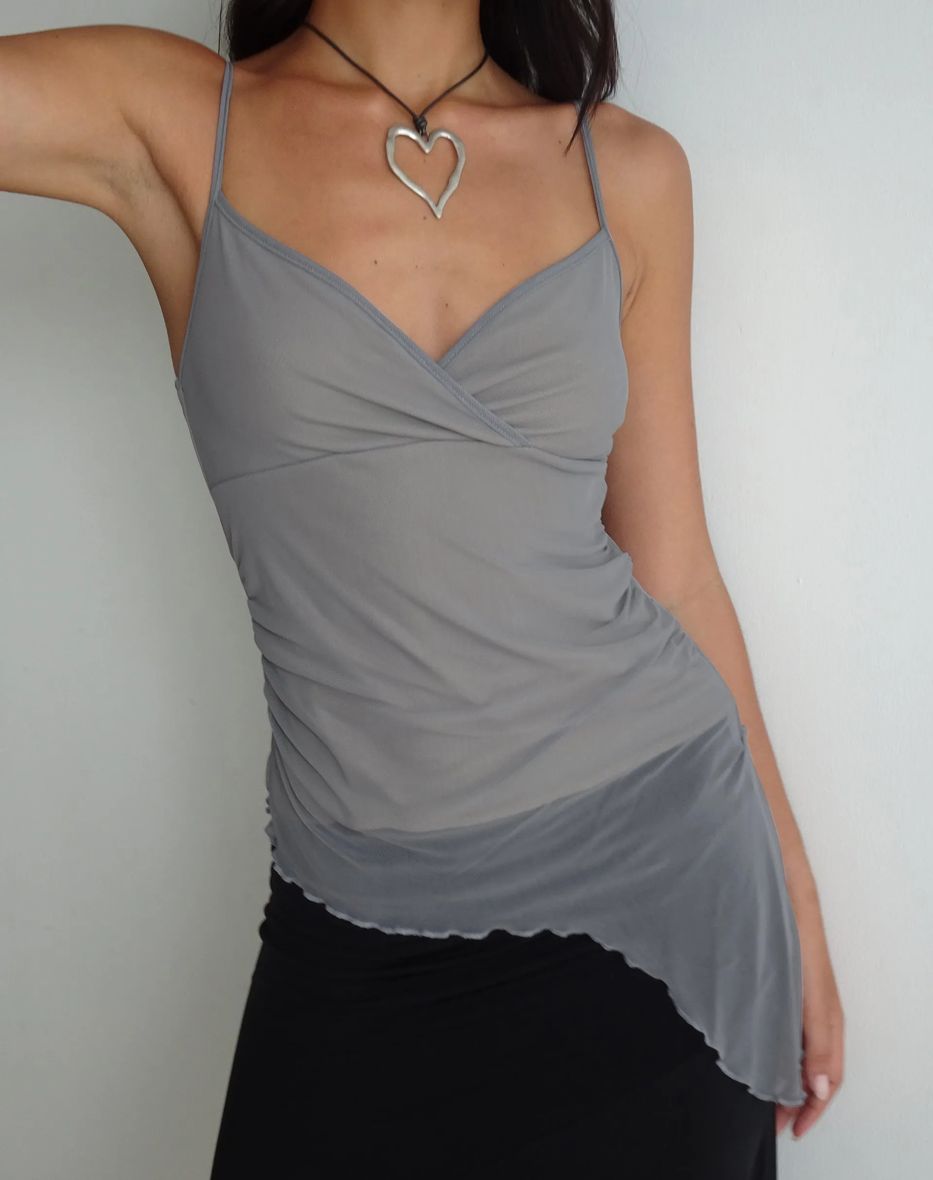 Waca Top in Light Grey with Cream Lining